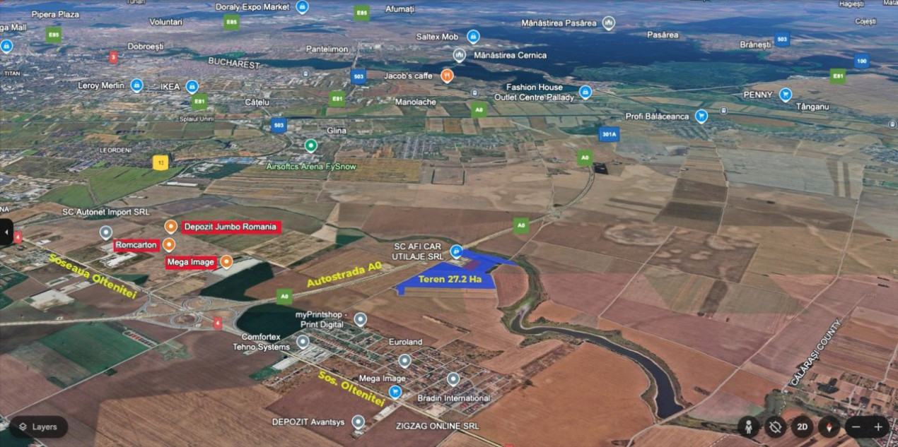 OPORTUNITATE langa Nodul A0 Glina - 27,2 Hectare