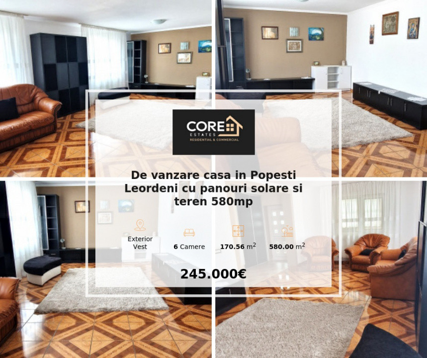 De vanzare casa in Popesti Leordeni cu panouri solare si teren 580mp