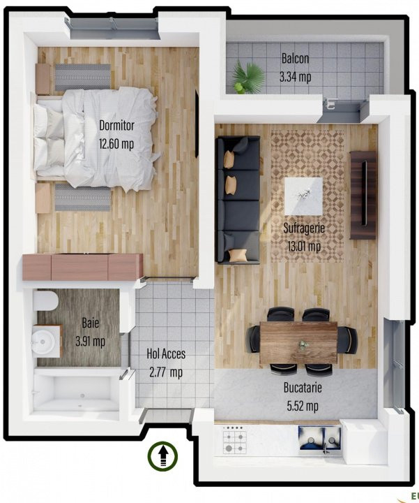 Ap. 2 cam. martie 2026 zona Militari Residence