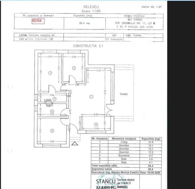 Casa individuala | 4 camere | Lot 300mp | Orientului 11 | Tunari | TVA inclus