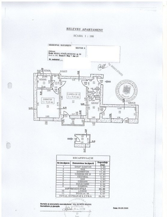 Bd. Kogalniceanu - Pod Hasdeu -2 camere + birou