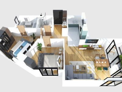 Ultracentral Dacia-Mosilor 3 camere, terasa