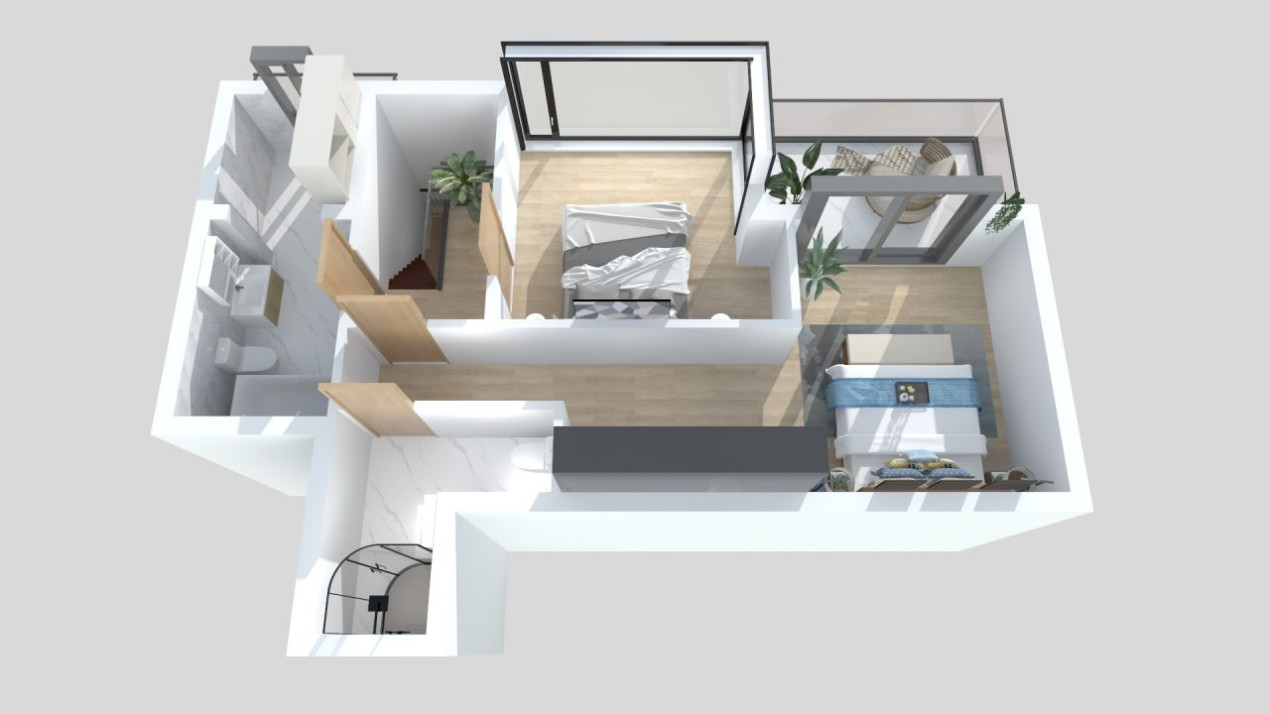 Dacia-Mosilor duplex cu vedere Sud