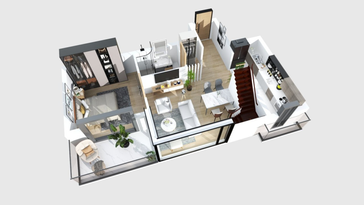 Dacia-Mosilor duplex cu vedere Sud