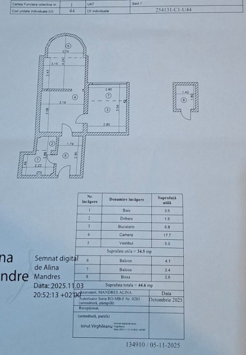 Apartament 45 mp utili Ion Mihalache / Turda