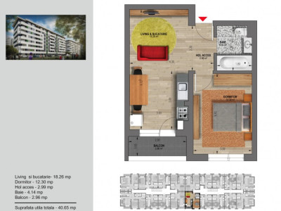 Apartament 2 camere modern – Bloc Nou, zona Kaufland Chiajna cu loc de parcare