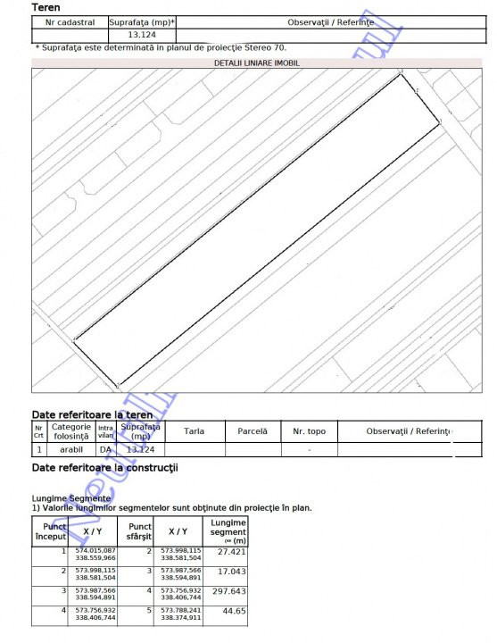 Teren intravilan 13124 mp cu front 44.5 m | Buftea - Cartierul Tineretului