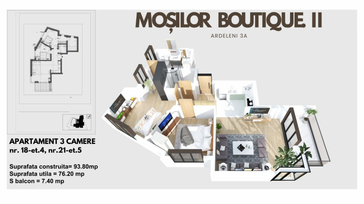 Ultracentral Dacia-Mosilor 3 camere cu priveliste !