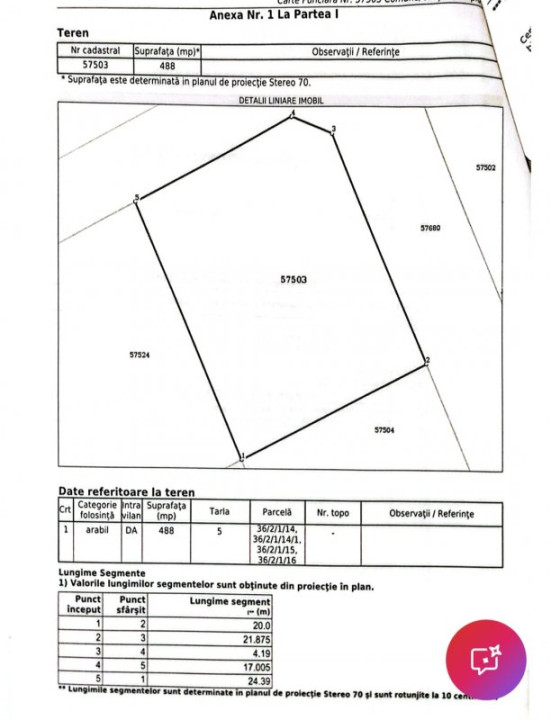 Teren intravilan | Dubla deschidere | Berceni Vidra 