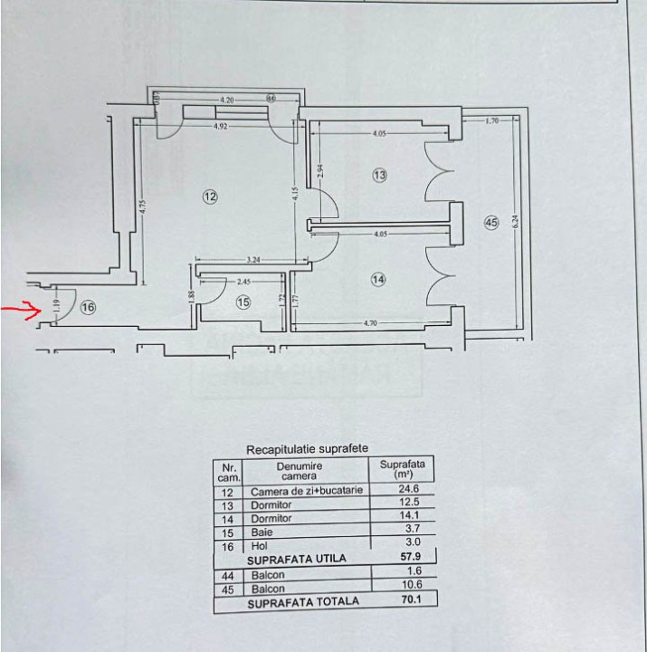 Apartament cu 3 camere,70 mp,etaj 2 in Sun Lake Residence 