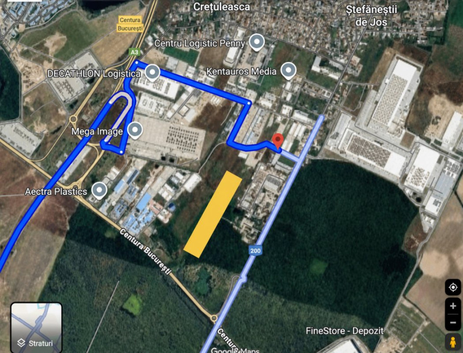 Teren industrial / logistic de vânzare – Ștefăneștii de Jos | M2a1 | 24.661 mp