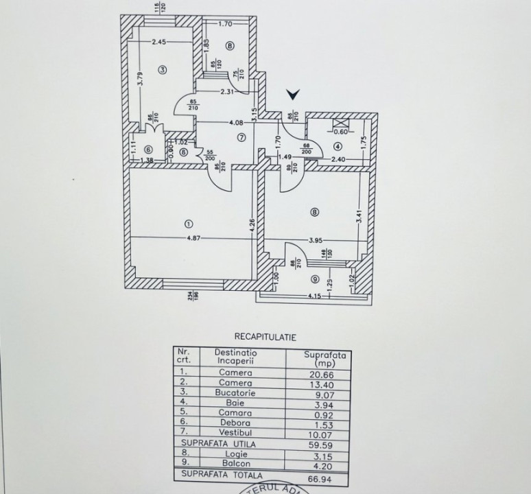 Apartament spațios 2 camere,67 mp,decomandat,bloc 2001–Calea Călărași