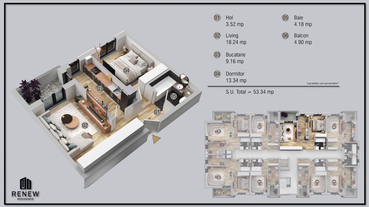 Ap. 2 camere finalizat zona Militari Residence