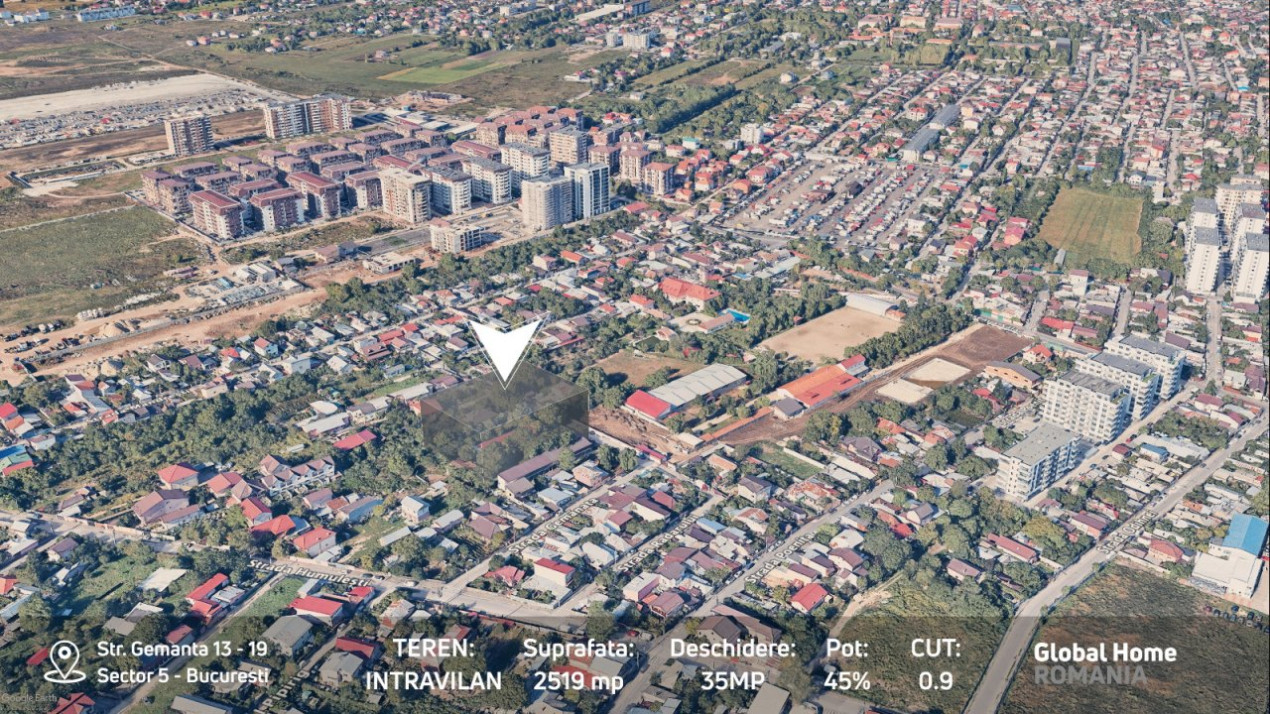 Teren 2519 MP - Deschidere 34 MP •  Sector 5 - Salaj •  Documentatie Verificata