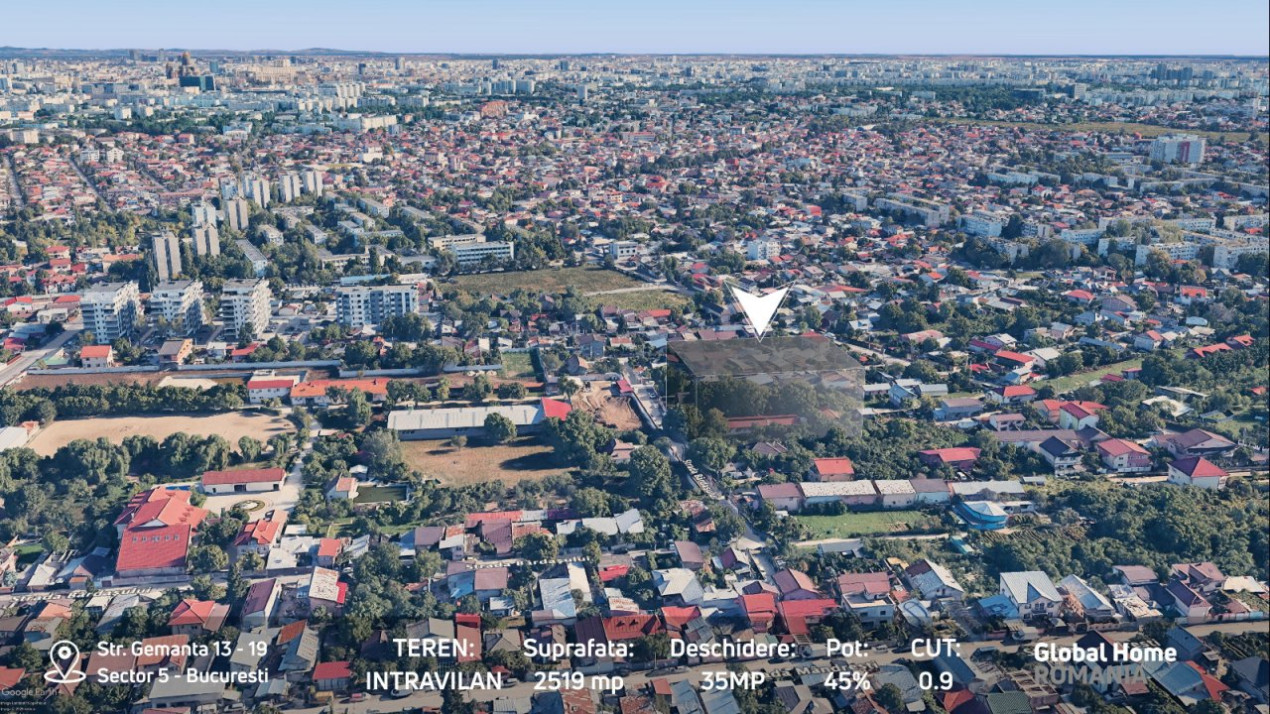 Teren 2519 MP - Deschidere 34 MP •  Sector 5 - Salaj •  Documentatie Verificata
