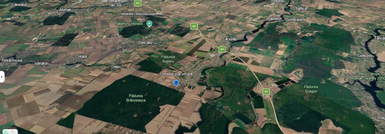 Teren intravilan-Moara Vlasiei 1.008 mp, toate utilitățile, la marginea pădurii