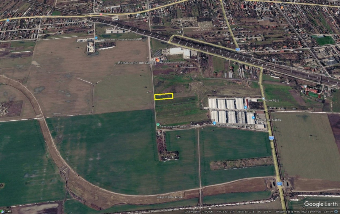 TEREN INTRAVILAN 3.870 MP – BUFTEA | ZONA TAMASI | FRONT STRADAL 32 ML