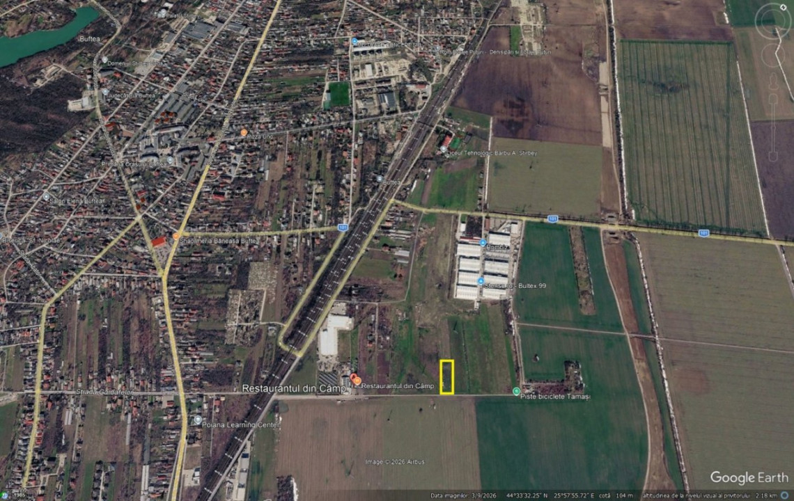 TEREN INTRAVILAN 3.870 MP – BUFTEA | ZONA TAMASI | FRONT STRADAL 32 ML