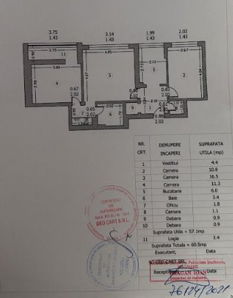 Apartament 3 camere | 60 mp | Calea Grivitei