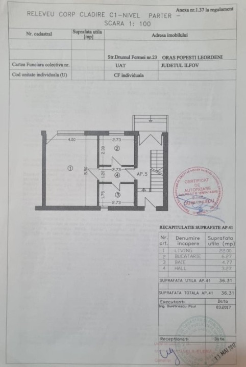 Garsoniera de vanzare cu curte si parcare | Popești-Leordeni