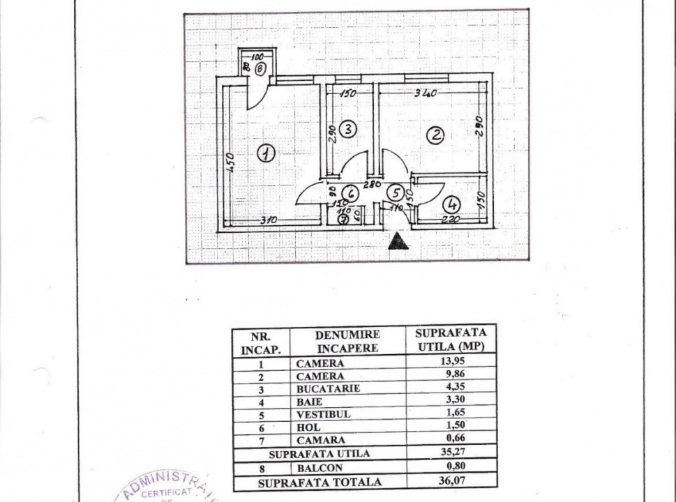 2 camere decomandat, Etaj 8, Veronica Micle – Piața Victoriei
