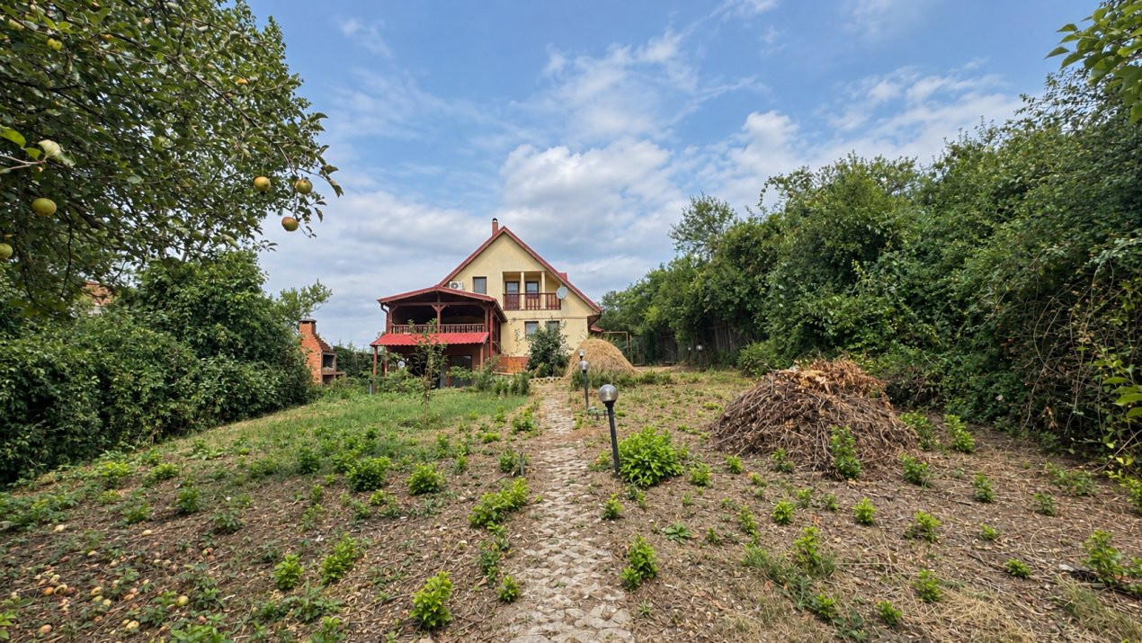 Casă de lemn pe malul lacului, Balotești — 7 camere