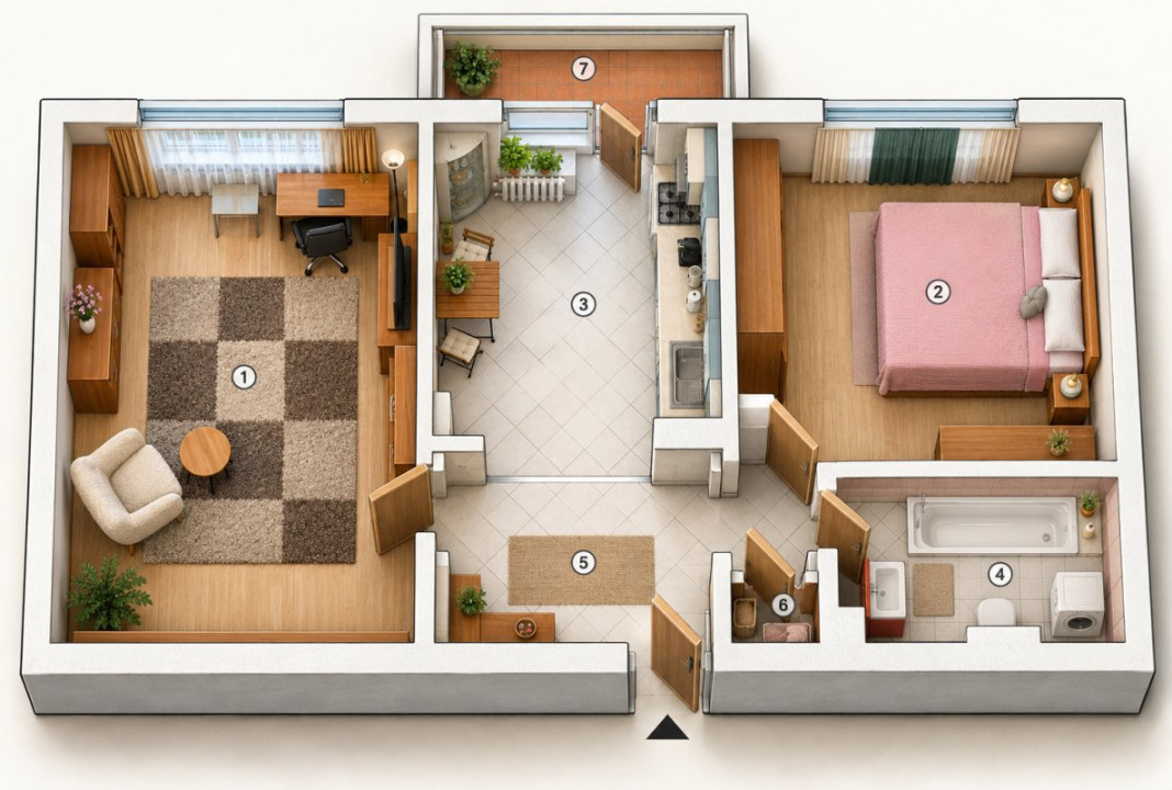 2 camere decomandate | Etaj 2/4 | 7min Metrou Piata Sudului, Sun Plaza