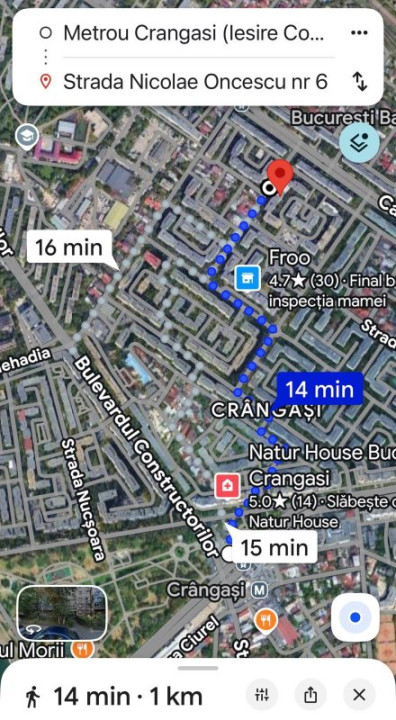 Crangasi-apartament 2 camere,decomandat,la 14 min de Metrou,an 1984