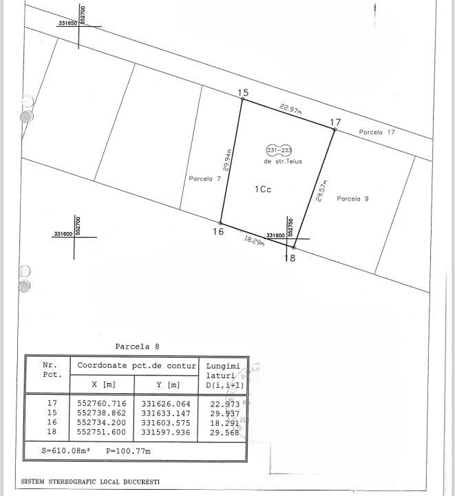 Teren intravilan, 590 mp, front 20 m, utilitati | Str. Teius - Rahova