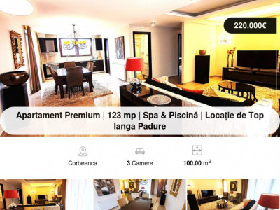 Apartament Premium | 123 mp | Spa & Piscină | Locație de Top langa Padure 