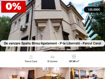 Vindem Spatiu Birou/Apartament in Vila, P-ta Libertatii, Parcul Carol, central