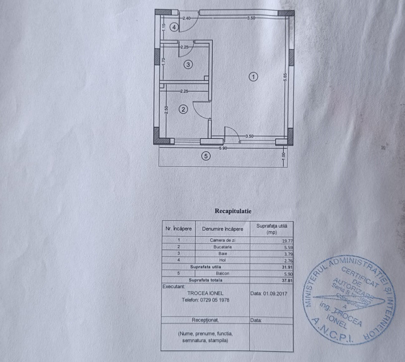 De inchiriat garsoniera spatioasa pe CRINULUI langa Mega in ROSU