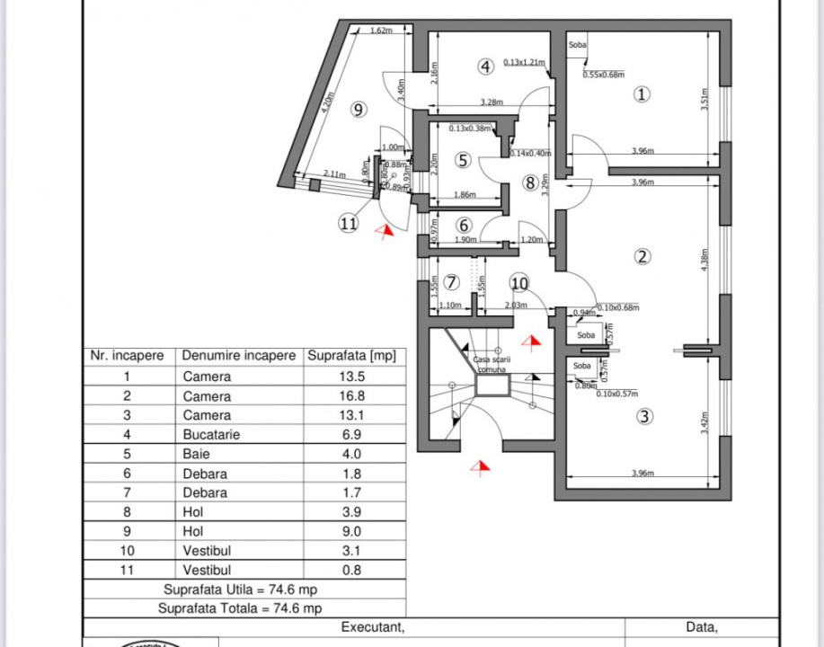 Apartament in Armeneasca, parter in vila.