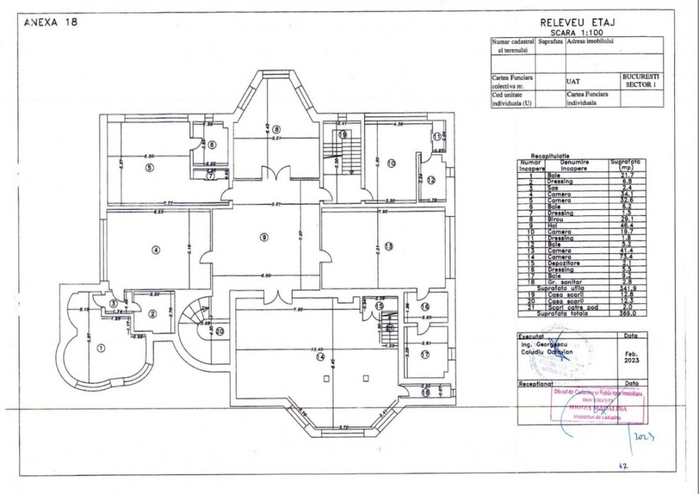 Vilă 14 camere, 1.357 mp, teren 3.718 mp, piscină, teren tenis, grădină superbă